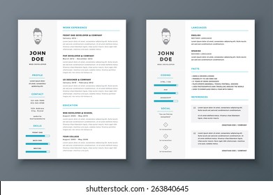 Resume and cv vector template. Awesome for job applications.