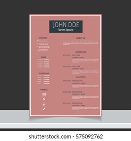 Resume and cv vector template. Awesome for job applications.