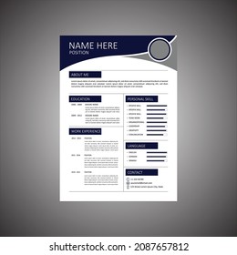 The resume design can be filled with photos, white, gray and blue backgrounds that are detailed and modern. This resume will provide more value in applying for jobs. with adjustable size