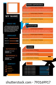 resume design orange