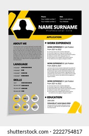 Resume design template minimalist cv. Business layout vector for job applications.