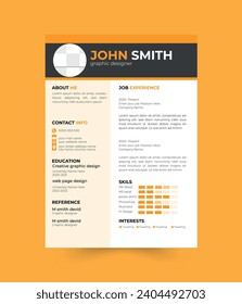 Resume  design Template, Minimalist resume CV template, CV professional jobs resume design template