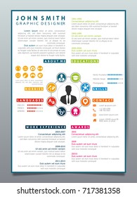 Resume design template minimalist cv. Business layout vector clean for job applications. In A4 size.