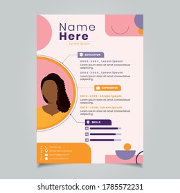 Resume design template minimalist cv.Business layout vector for job applications, Vector illustration
