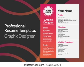 Resume Design Template. Suitable For Graphic Designer.