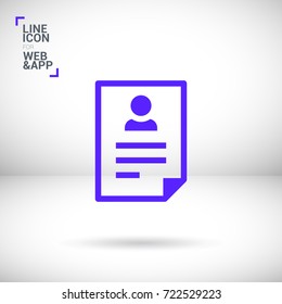 resume document line vector icon