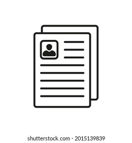 resume document outline icon. vector