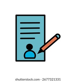 Resume Document Profile Icon Illustration 