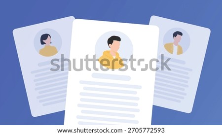 Resume documents with profile avatars