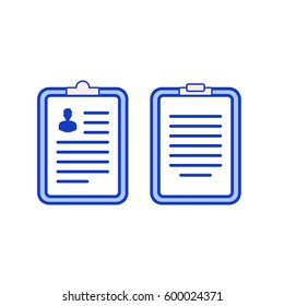 Resume and draft tablet blue tones