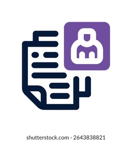 resume duotone icon. Sleek and modern vector icon for websites, mobile apps, marketing materials, and corporate design. Fully scalable and ready to use.
