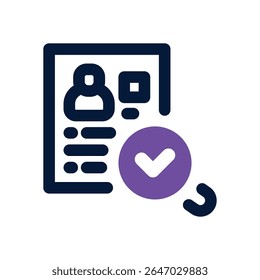 resume duotone icon. Sleek and modern vector icon for websites, mobile apps, marketing materials, and corporate design. Fully scalable and ready to use.