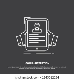 resume, employee, hiring, hr, profile Icon. Line vector symbol for UI and UX, website or mobile application