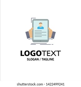 resume, employee, hiring, hr, profile Flat Color Icon Vector