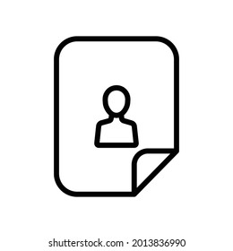 Resume file icon, Line Vector graphics
