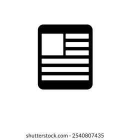 Resume File, Personal Document Solid Flat Vector Icon Isolated on White Background.