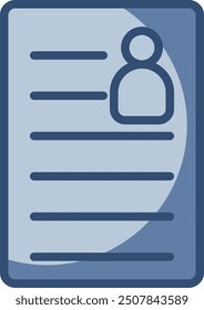 resume file vector icon transparent background. replaceable blue color design