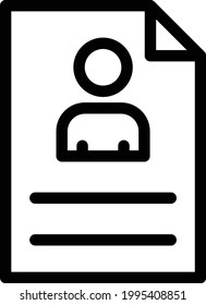 resume file vector thin line icon