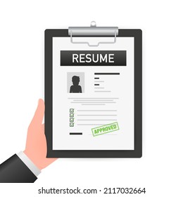 Reanudar plano. Administración de negocios. Icono de documento Ilustración del vector