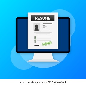 Resume flat. Business management. Document icon Vector illustration
