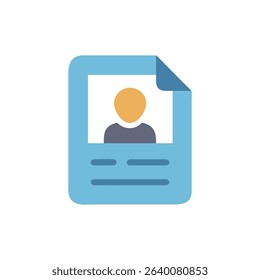 Resume flat icon of a candidate for employment