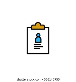 Resume flat line icon, cv icon