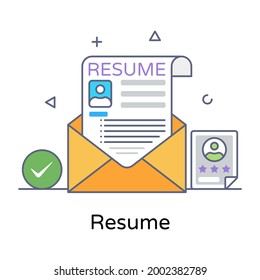A resume flat outline vector