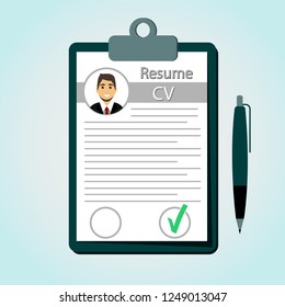 Resume in a flat style. Check Resume. CV.