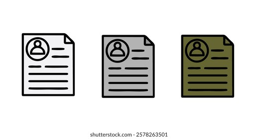 Resume Glyph Flat Vector Icons Set