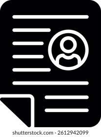 Resume Glyph Icon Vector Design
