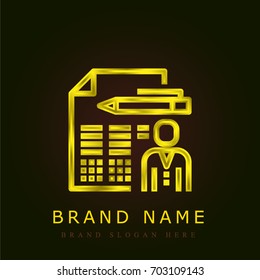 Resume golden metallic logo