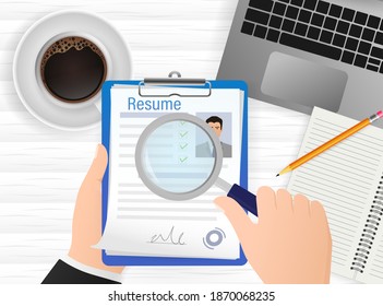 Resume, great design for any purposes. Flat icon. Vector illustration flat design. Online interview. Information icon vector. Online career.