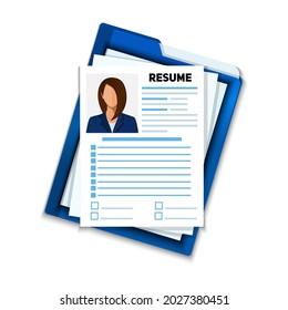 Resume. Human resource management and hiring concept. Job interview, recruitment agency. CV application. Selecting staff. Searching professional staff. Analyzing personnel resume. Resume form. 