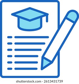 Resume Icon Blue Vector Illustration
