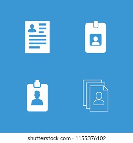 Resume icon. collection of 4 resume filled and outline icons such as . editable resume icons for web and mobile.