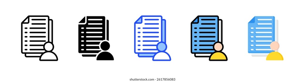 Resume Icon Collection With Multiple Styles
