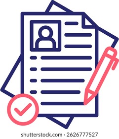 Resume Icon Color Vector Illustration