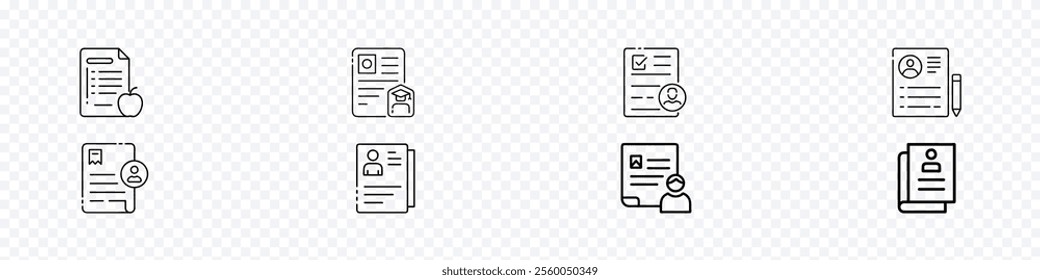 resume icon, Curriculum icon, resume cv icon. Headhunting resume symbol template, curriculum vitae icon in different style vector illustration.