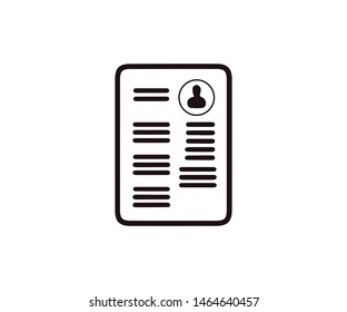 Resume icon. Curriculum vitae on white blackground. Flat style vector