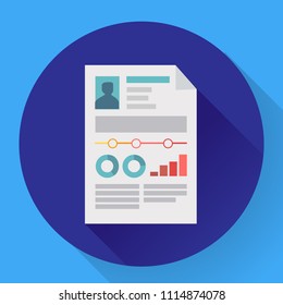 resume icon cv icon flat. business concept cv resume.