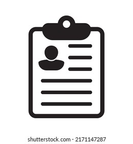 Icono de reanudación, signo de cv, ilustración vectorial en fondo blanco.