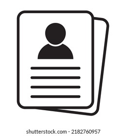 Resume icon, cv sign, vector illustration on white background.