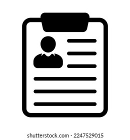 Resume icon, cv sign, vector illustration on white background.