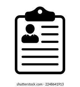 Resume icon, cv sign, vector illustration on white background.