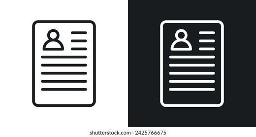 Resume icon designed in a line style on white background.