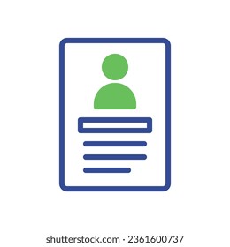 Resume icon duotone green blue business illustration vector element and symbol perfect.
