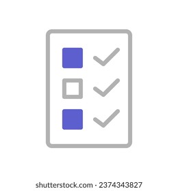 Resume icon duotone purple grey business illustration vector element and symbol perfect.