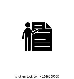 Resume icon in flat style. Contract document vector illustration on white isolated background. Resume business concept.