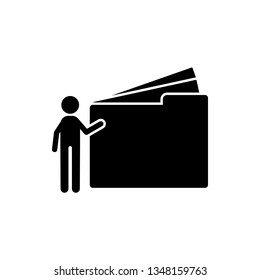 Resume icon in flat style. Contract document vector illustration on white isolated background. Resume business concept.