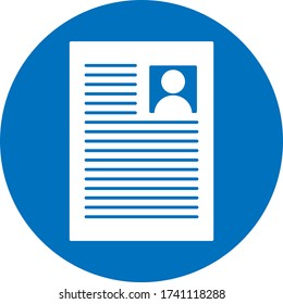 Icono de currículum estilo plano eps 10 para diseño web